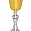 MAS Arredi sacri in Oro e Argento Calice Liturgico H. Cm 23 (9,1 Inch) Con Nodo Base Decorata In Ottone Da Altare Per Vino Da Messa Sacred Altar Vessels