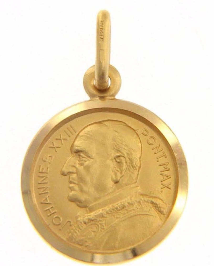 Vaticanum Gioielli in Oro Santo Papa Giovanni Xxiii Joannes Xxiii Pontifex Maximus Medaglia Sacra Pendente Tonda Conio Gr 2,5 Oro Giallo 18Kt Uni Donna Uomo Confirmation