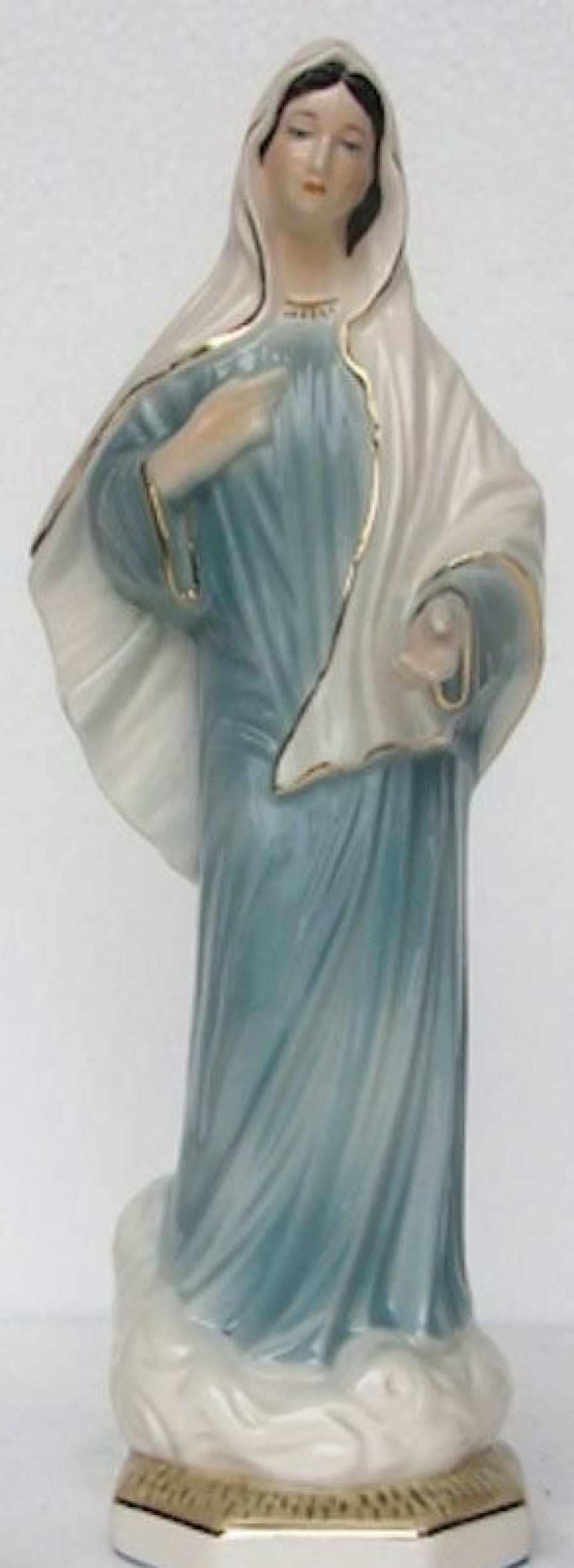 Maioliche Deruta Statua Madonna Di Medjugorje Cm 30 (11,8 In) Ceramica Invetriata Di Deruta Dipinta A Mano Sacred & Religious Ceramics