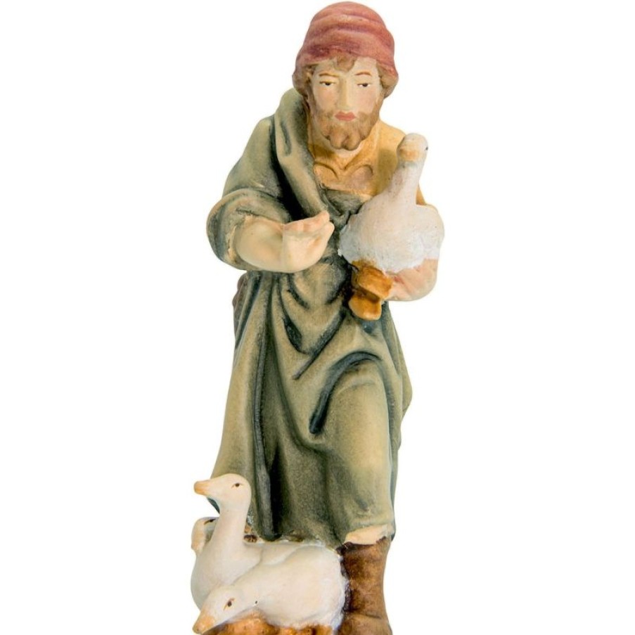 Dolfi Catalogo Pastore Con Anatre Cm 12 (4,7 Inch) Presepe Matteo Stile Orientale Colori Ad Olio In Legno Val Gardena Wall Crucifixes