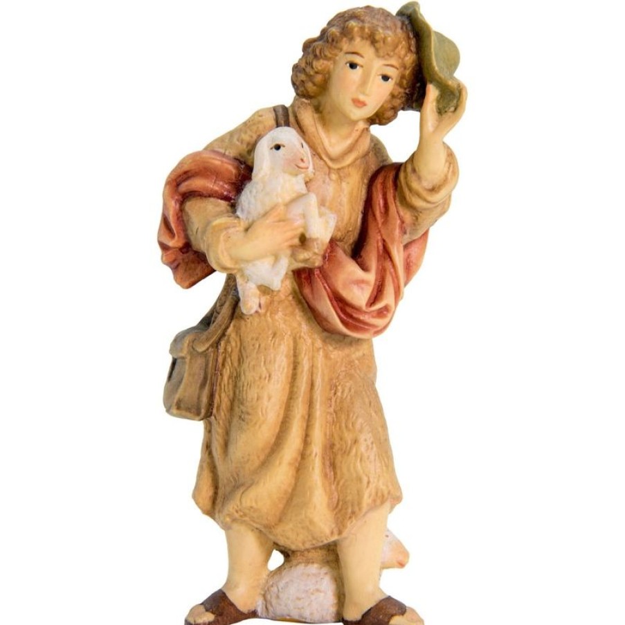 Dolfi Catalogo Pastore Con Pecora E Cappello Cm 10 (3,9 Inch) Presepe Matteo Stile Orientale Colori Ad Olio In Legno Val Gardena Wall Crucifixes