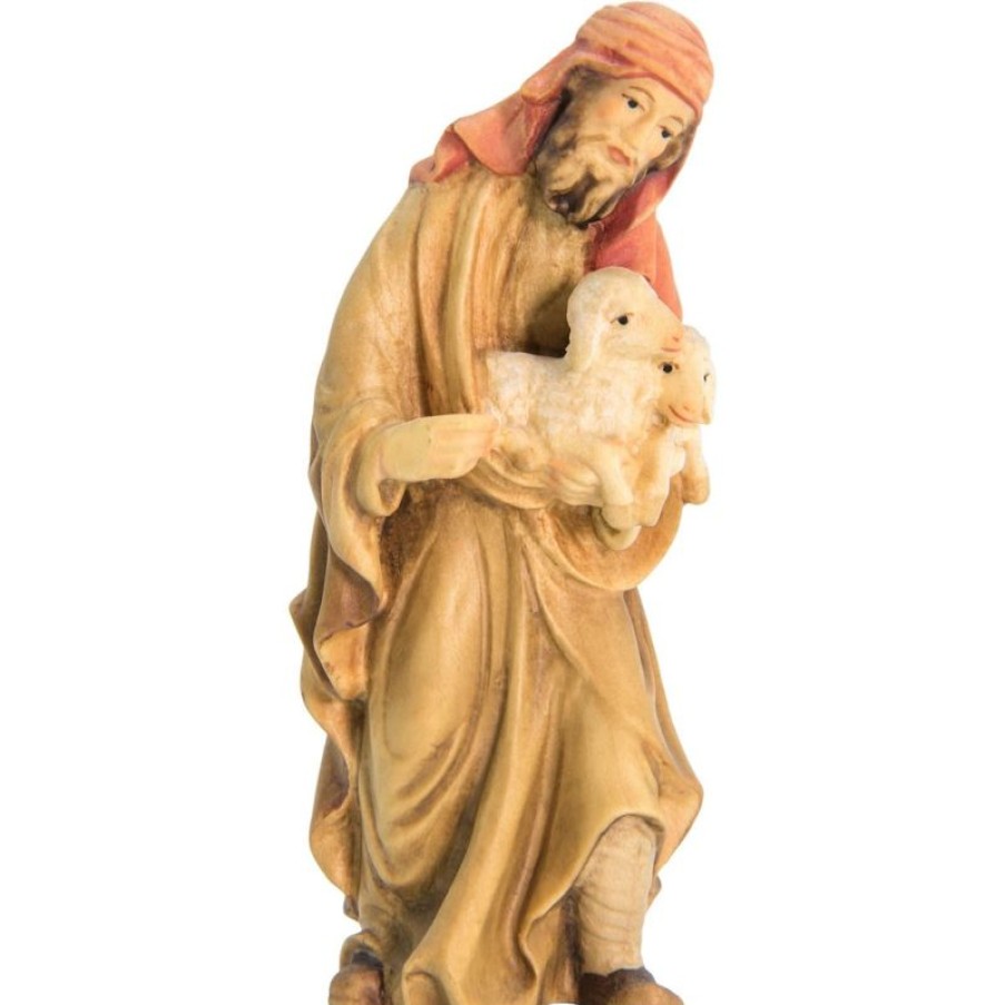 Dolfi Catalogo Pastore Con Pecore Cm 10 (3,9 Inch) Presepe Matteo Stile Orientale Colori Ad Olio In Legno Val Gardena Wall Crucifixes