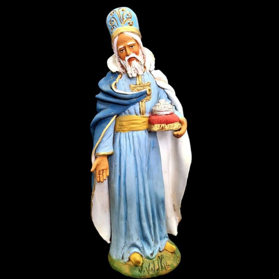 Ceramiche Velardita Caltagirone Gruppo Tre Re Magi Cm 21 (8,3 Inch) Presepe Siciliano Velardita In Terracotta Blessed Virgin Mary Statues