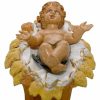 Euro Marchi Catalogo Gesu Bambino In Culla Cm 20 (8 Inch) Presepe Euromarchi In Plastica Pvc Per Esterno Tinto Legno Stile Napoletano Angels Statues